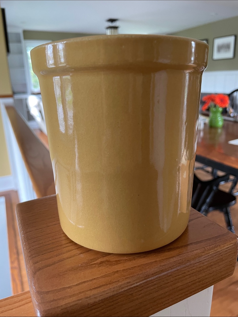 Yellow Ceramic Utensil Crock - Versatile Kitchen Organizer